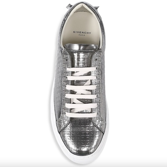NIB $595 Givenchy Urban Street Monogram Metallic Leather Sneakers 40 - Picture 3 of 16